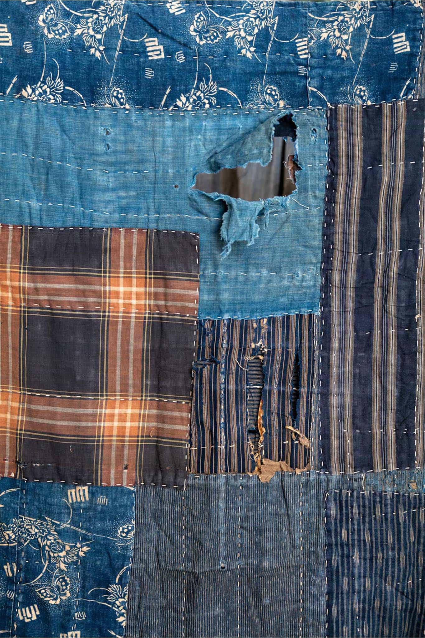 vintage patchwork boro design denim