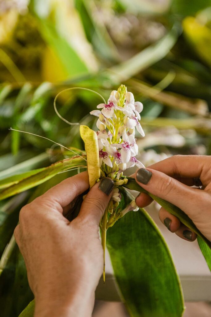 Kāko‘o ‘Ōiwi’s lei-making workshops are an invitation to deepen one’s connection with the land.