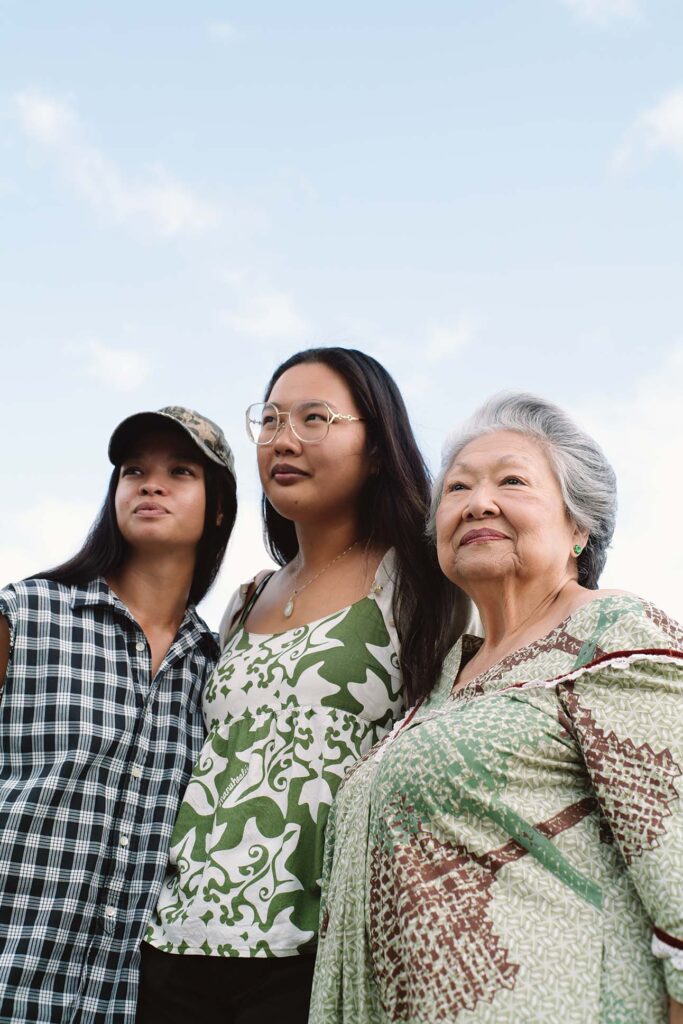 a group of women standing together